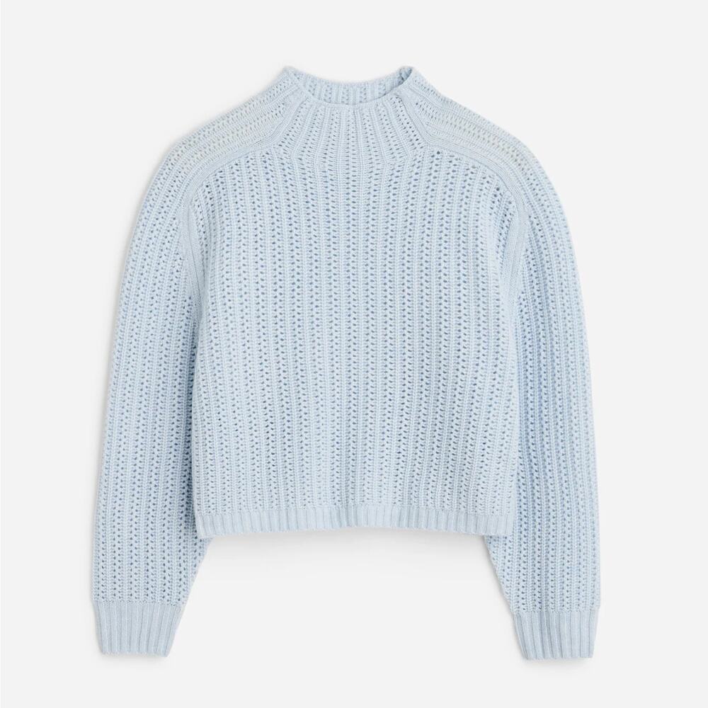 NWT Madewell Pointelle-Stitch Mockneck Sweater, Size Large